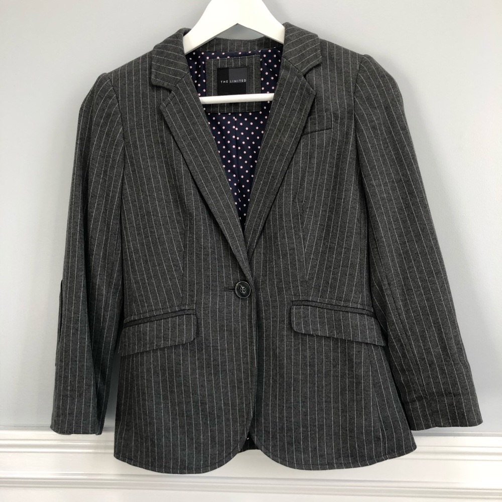 **SOLD**The Limited Gray and White Striped Blazer